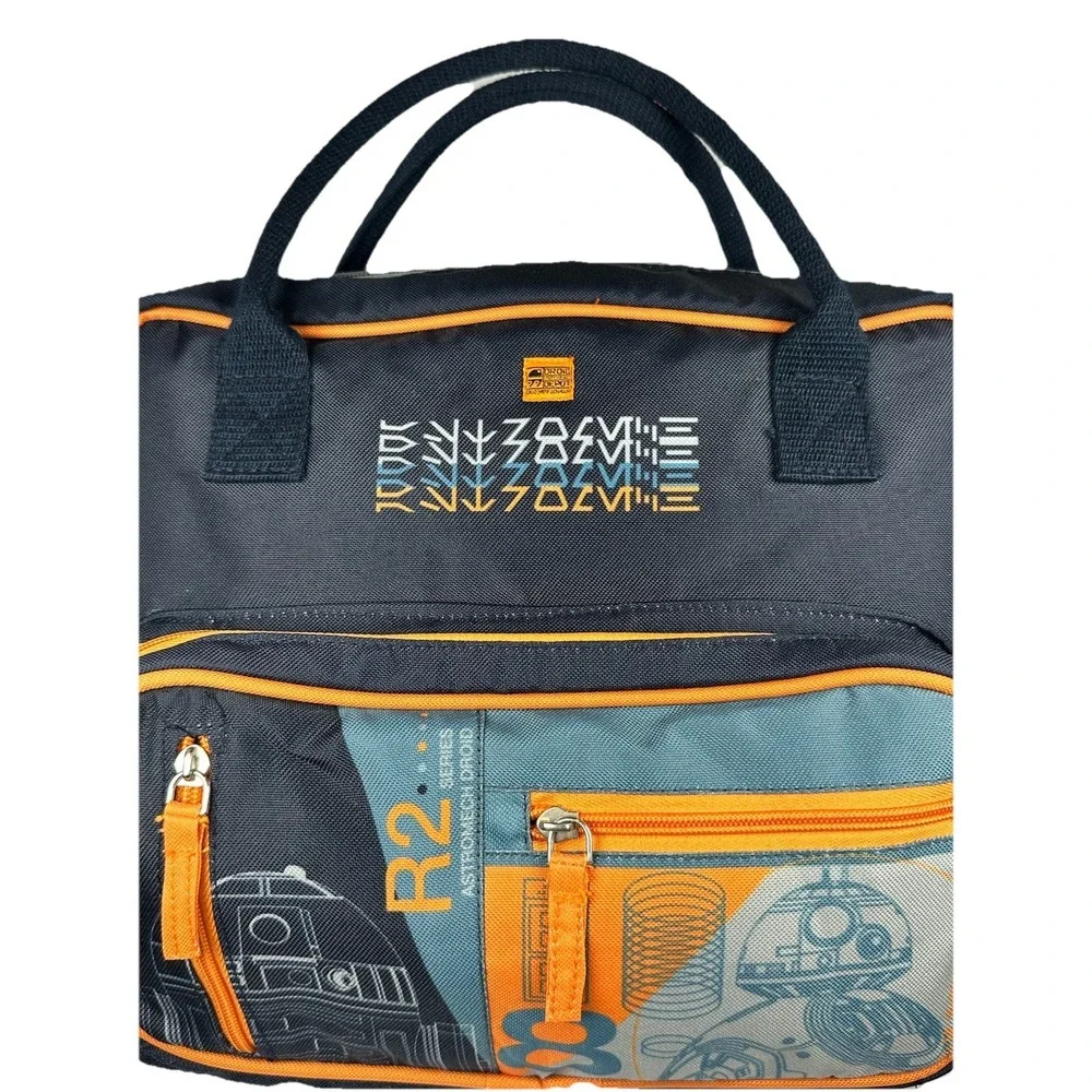 Disney Star Wars R2-D2 Droid Factory Bag Backpack Tote Navy Orange NWT
